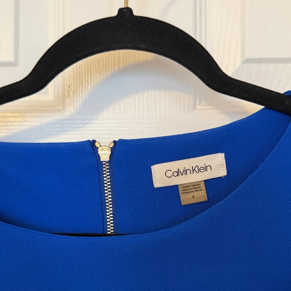 Calvin Klein Blue Ruffle Sleeve Dress - Picture 2 of 3